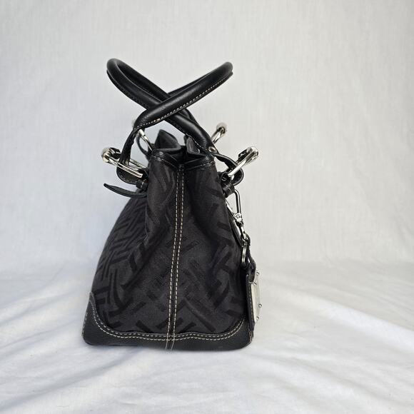 Tignanello Monogram Satchel Bag Canvas & Leather - Picture 8 of 15